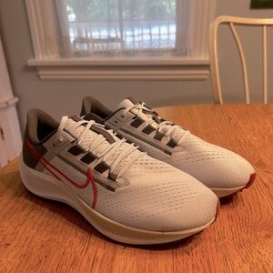 Nike Air Zoom Pegasus 38 Gray with Red Sneakers NWOT